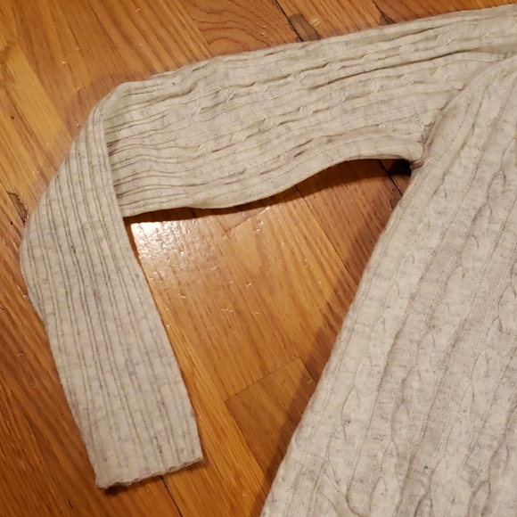 🥰All Saints❤ Light Gray Cable Knit Cardigan Sz 10 - Picture 3 of 8